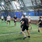 group of friends playing soccer indoors | indoor soccer around Lone Tree