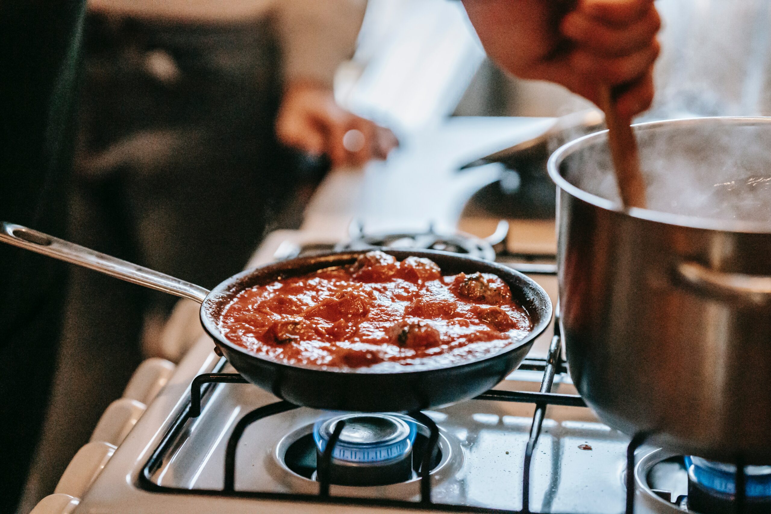 meatballs on a stove in the kitchen at a restaurant | meatballs Lone Tree